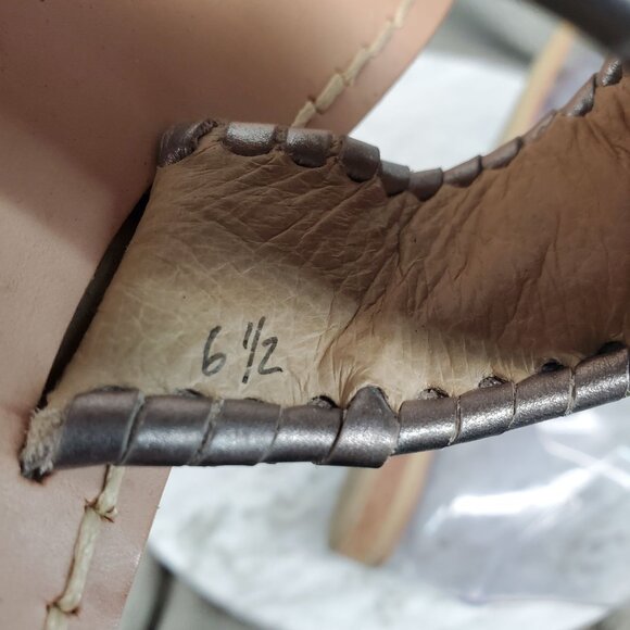 Jack Rogers Shoes Womens Size 6.5 Silver Leather Hamptons Thong Sandals - Picture 3 of 10